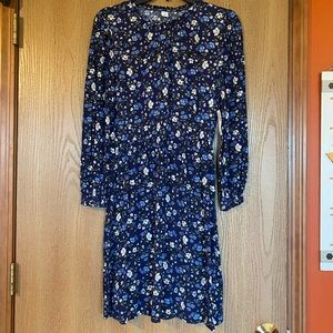 Old Navy Long Sleeve Blue Floral Dress